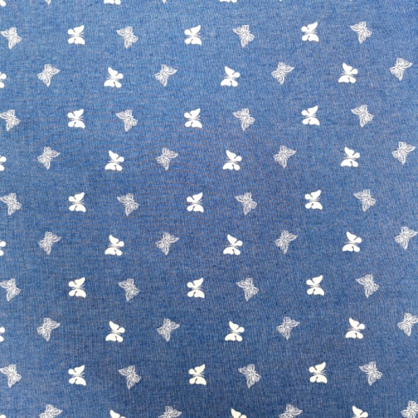 PRINTED COTTON DENIM  - DESIGN 5 - Butterflies